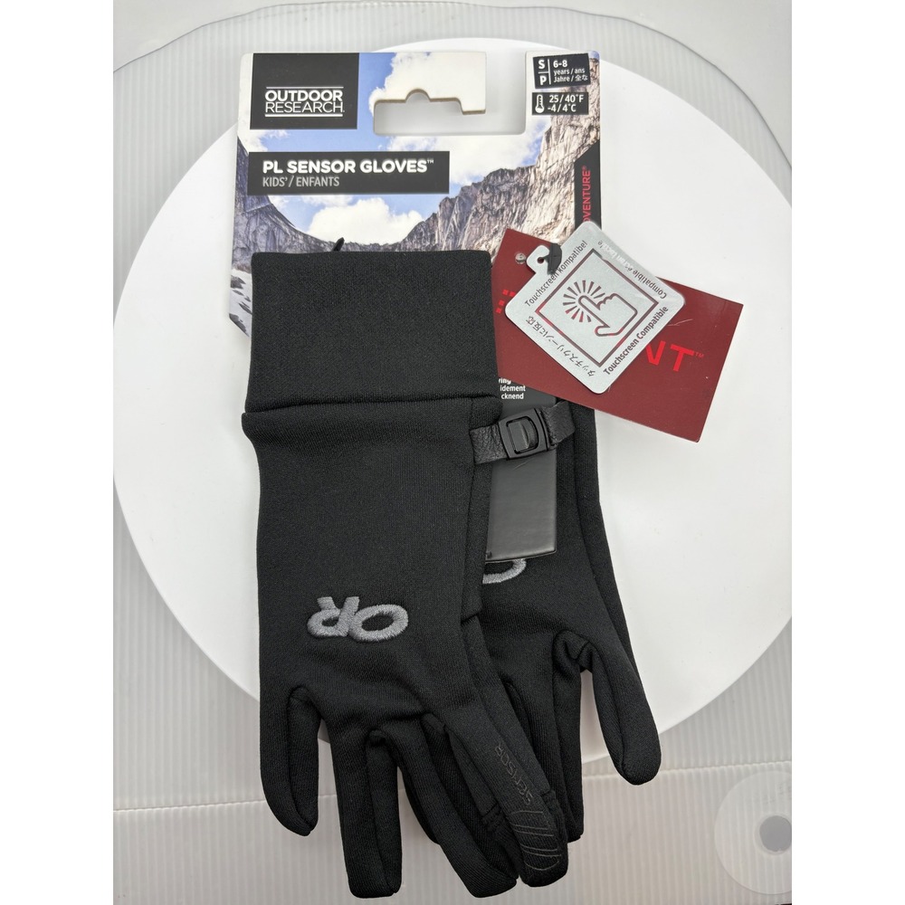 Outdoor Research Kids PL Sensor Gloves Touchscreen Compatible‎ Black Size S